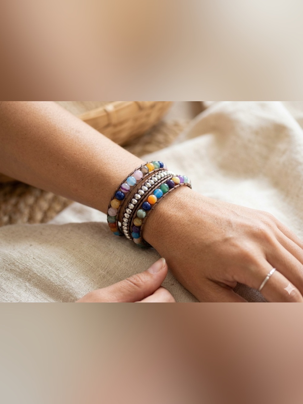 Colorful Boho Beaded Wrap Bracelet